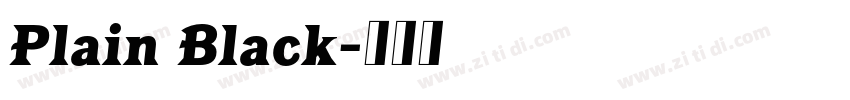 Plain Black字体转换 Plain Black字体转换
